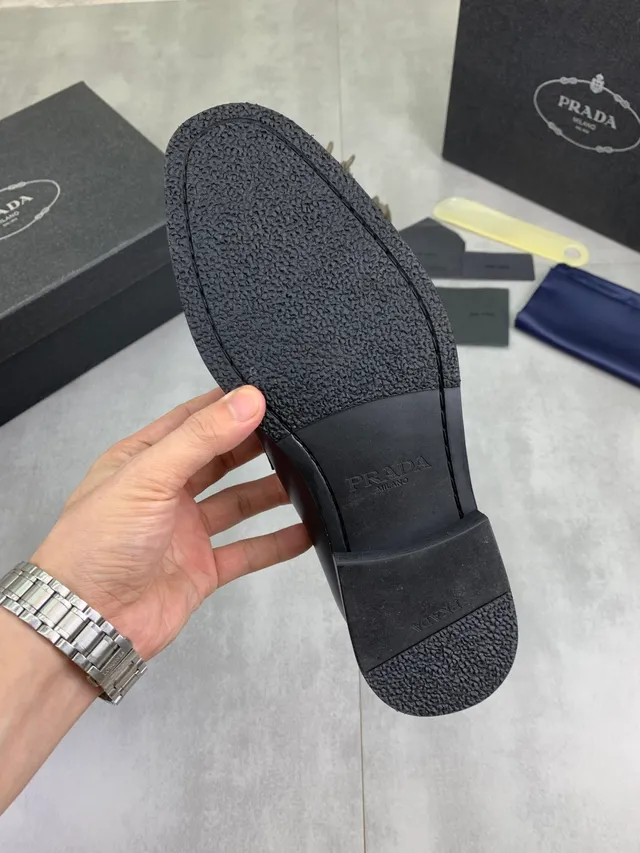 Prada Penny Loafer Black Leather Loafers 2