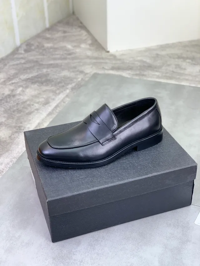Prada Penny Loafer Black Leather Loafers 4