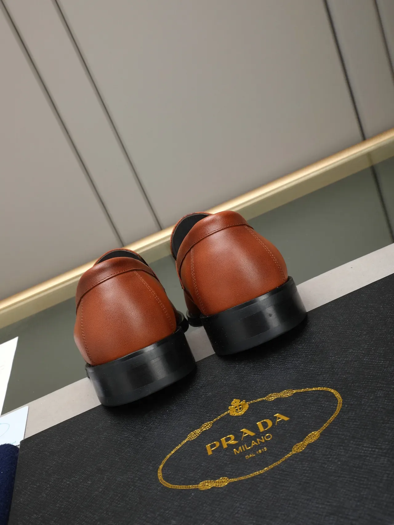 Prada Penny Loafer Brown Leather Loafers 3