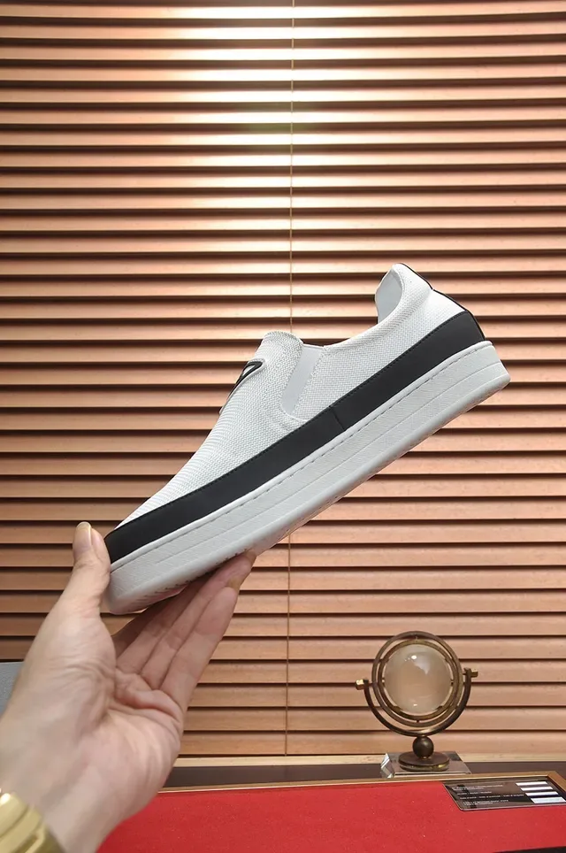 Prada Re-Edition White Black Slip-On Woven Textile Upper Loafer 6