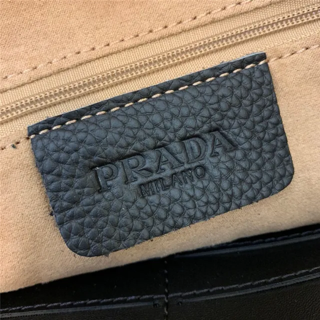 Prada Woven Leather Black Envelope Clutch 2