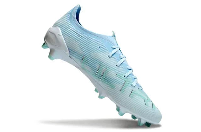 Puma Future Z Blue White Ribbed Knit Upper Translucent Mint-Green Studs Firm-Ground Soccer Shoes 2