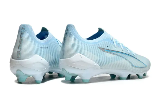 Puma Future Z Blue White Ribbed Knit Upper Translucent Mint-Green Studs Firm-Ground Soccer Shoes 5