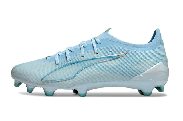 Puma Future Z Blue White Ribbed Knit Upper Translucent Mint-Green Studs Firm-Ground Soccer Shoes 7