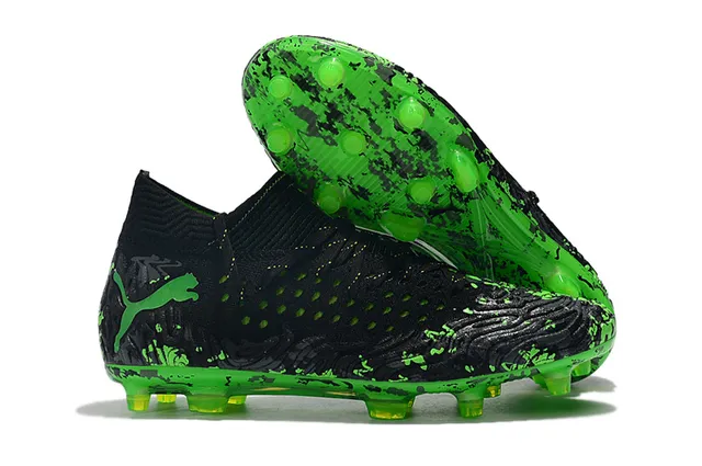 Puma Future Z Amarelo fluorescente Preto Gramado firme Sapatos de futebol 3