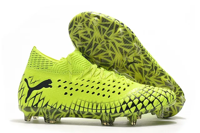 Puma Future Z Amarelo fluorescente Preto Gramado firme Sapatos de futebol 9