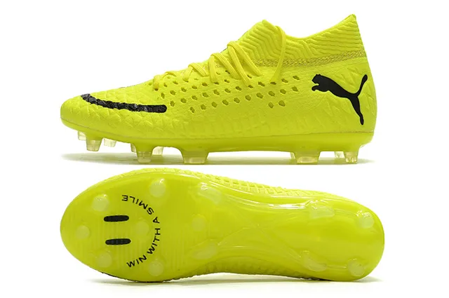 Puma Future Z Amarelo fluorescente Preto Gramado firme Sapatos de futebol 10