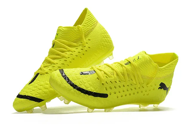 Puma Future Z Amarelo fluorescente Preto Gramado firme Sapatos de futebol 15