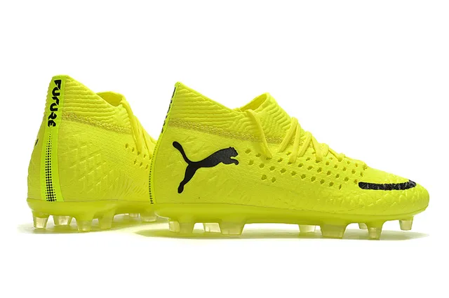 Puma Future Z Amarelo fluorescente Preto Gramado firme Sapatos de futebol 18