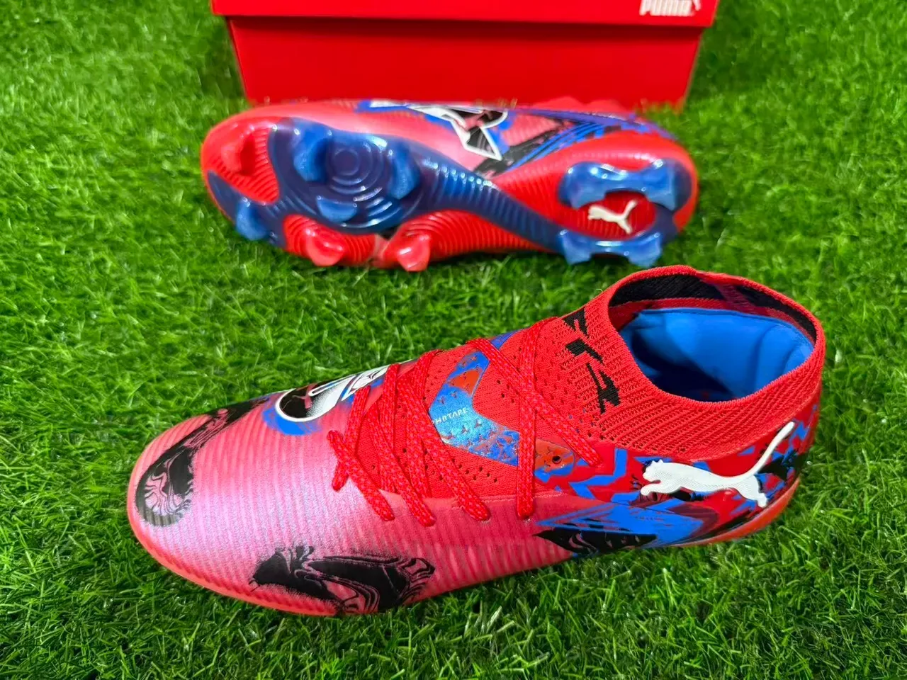 Puma Future Z Graphic Print Red Pink Blue Firm-Ground Soccer Shoes 5