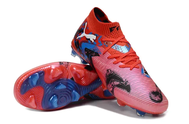 Puma Future Z Graphic Print Red Pink Blue Firm-Ground Soccer Shoes 12