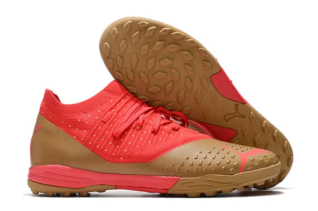 Puma Future Z أحذية كرة القدم برتقالي أخضر نسيج علوي مثقب تهوية للعشب الصناعي 6