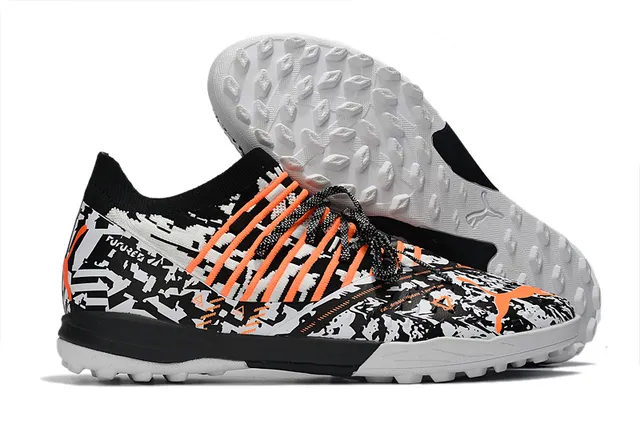 Puma Future Z أحذية كرة القدم برتقالي أخضر نسيج علوي مثقب تهوية للعشب الصناعي 7