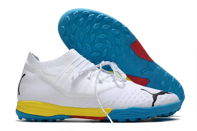 Puma Future Z أحذية كرة القدم برتقالي أخضر نسيج علوي مثقب تهوية للعشب الصناعي 8