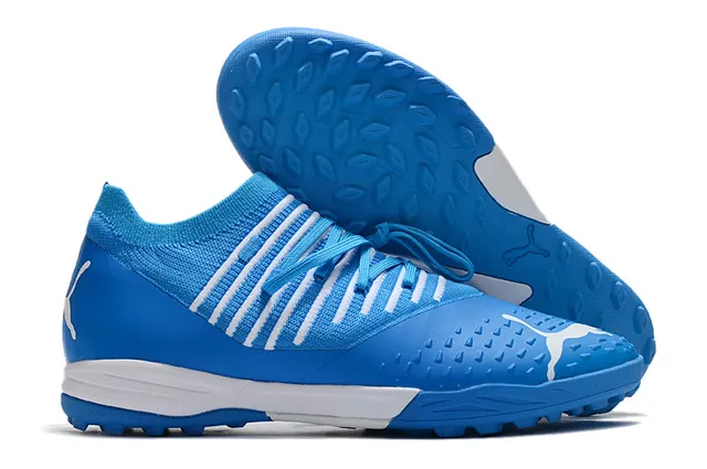 Puma Future Z أحذية كرة القدم برتقالي أخضر نسيج علوي مثقب تهوية للعشب الصناعي 9