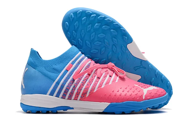 Puma Future Z أحذية كرة القدم برتقالي أخضر نسيج علوي مثقب تهوية للعشب الصناعي 10