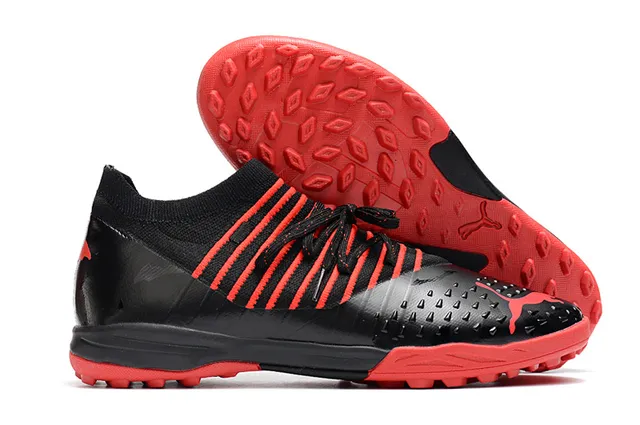 Puma Future Z أحذية كرة القدم برتقالي أخضر نسيج علوي مثقب تهوية للعشب الصناعي 12