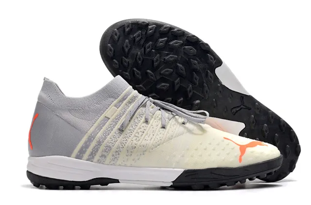 Puma Future Z أحذية كرة القدم برتقالي أخضر نسيج علوي مثقب تهوية للعشب الصناعي 13