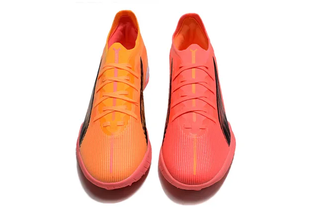 Puma Future Z برتقالي وردي أعلى تريكو مضلع تدرج Formstrip أحذية كرة القدم تورف 2