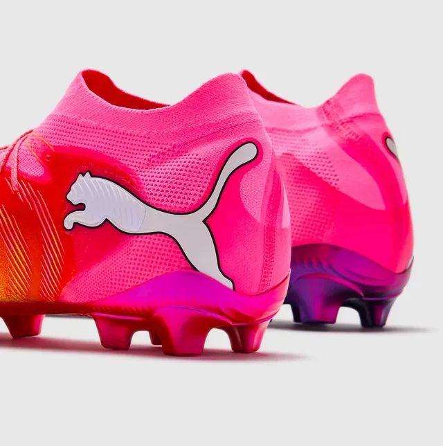 Puma Future Z Pink Multicolor Knitted Gradient Upper Sock-Fit Collar Firm-Ground Soccer Shoes 5