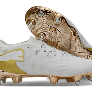 Puma Future Z White and Gold Firm-Ground Soccer Shoes