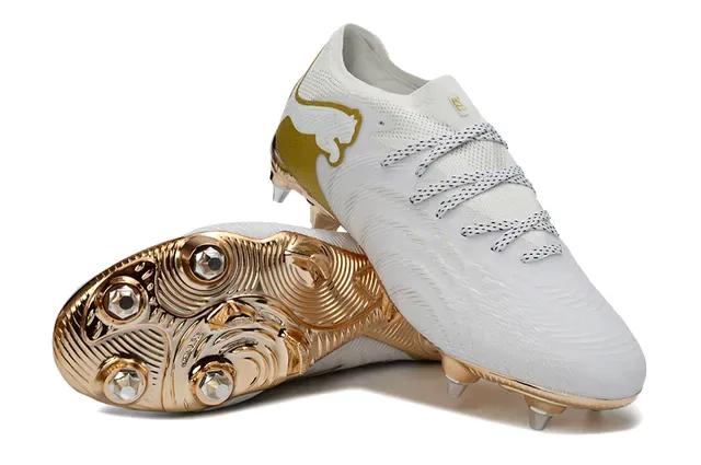 Puma Future Z White and Gold Firm-Ground Soccer Shoes 4