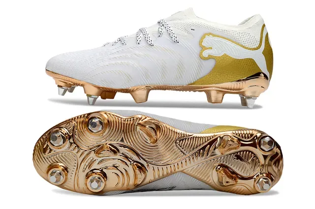 Puma Future Z White and Gold Firm-Ground Soccer Shoes 6