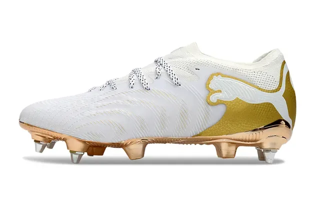 Puma Future Z White and Gold Firm-Ground Soccer Shoes 7