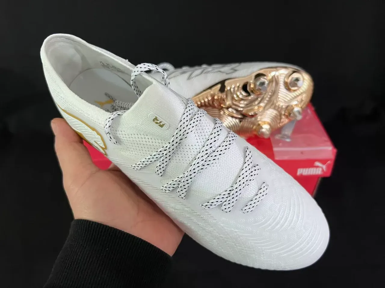Puma Future Z White and Gold Firm-Ground Soccer Shoes 12