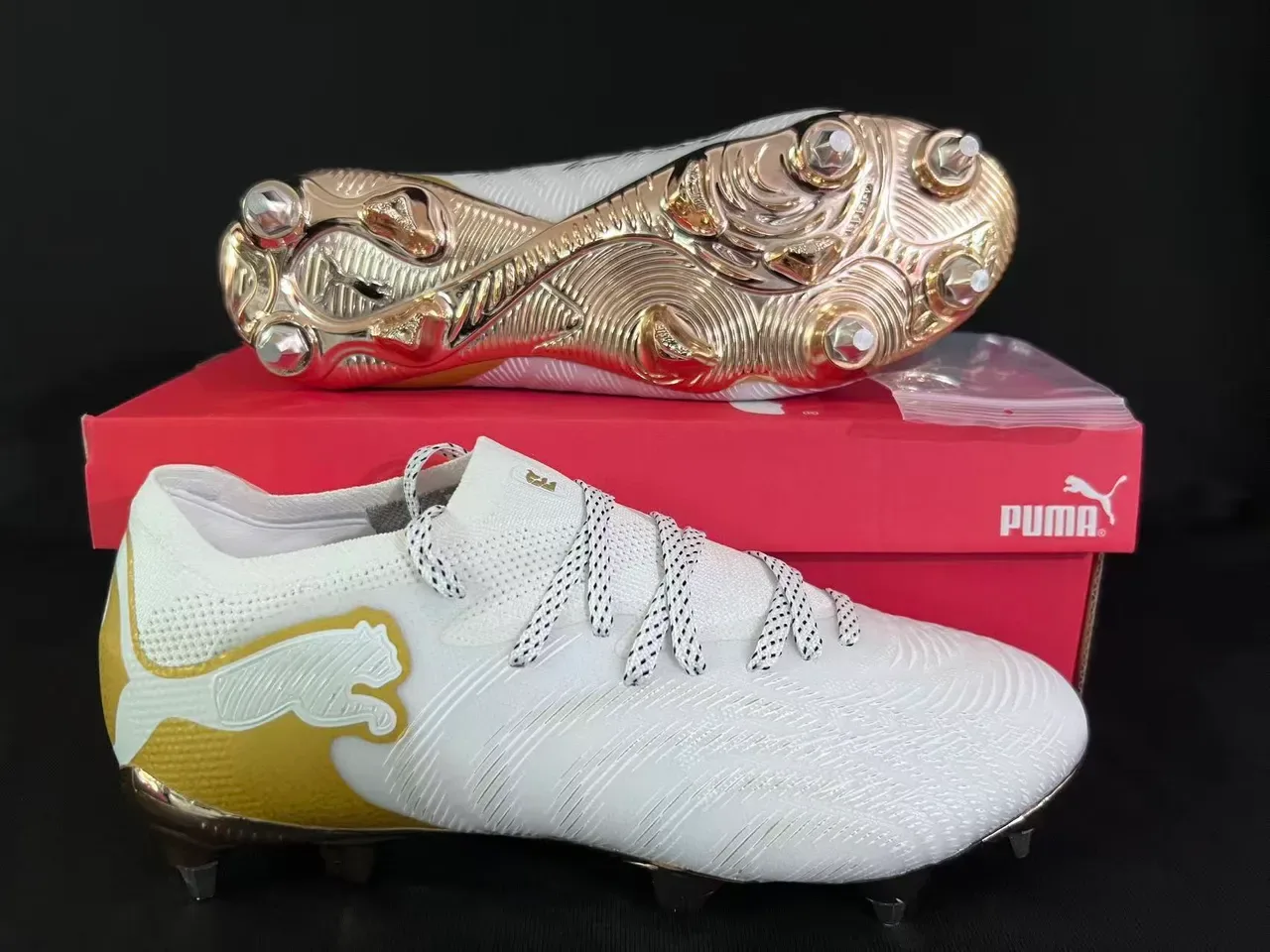 Puma Future Z White and Gold Firm-Ground Soccer Shoes 14