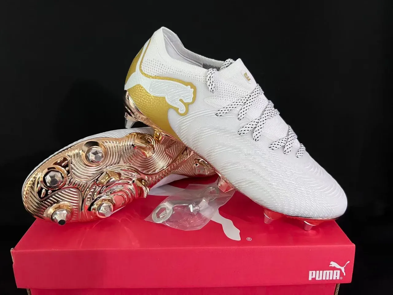 Puma Future Z White and Gold Firm-Ground Soccer Shoes 15