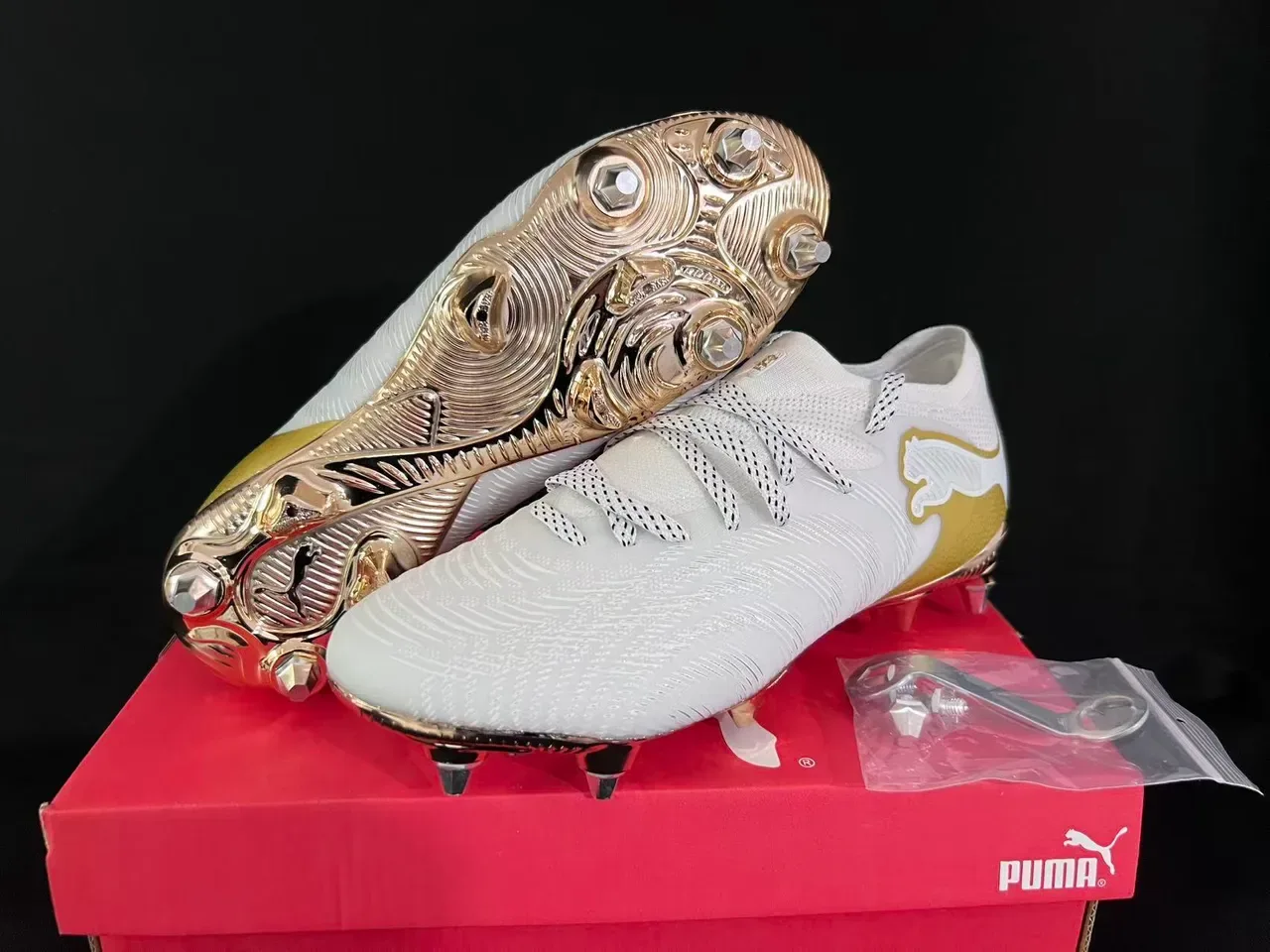 Puma Future Z White and Gold Firm-Ground Soccer Shoes 17