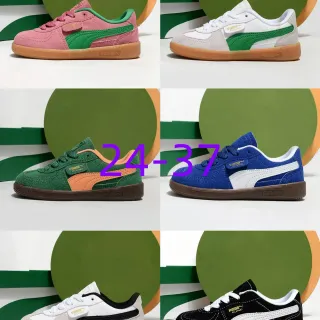 Puma Palermo Pink and Green Suede Lifestyle Sneakers