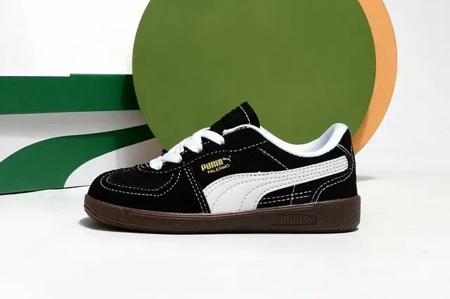 Puma Palermo Pink and Green Chaussures Lifestyle en Daim 3