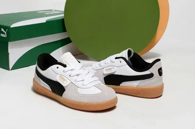 Puma Palermo Pink and Green Chaussures Lifestyle en Daim 13
