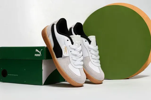 Puma Palermo Pink and Green Chaussures Lifestyle en Daim 14