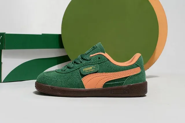 Puma Palermo Pink and Green Chaussures Lifestyle en Daim 21