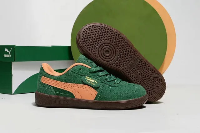 Puma Palermo Pink and Green Chaussures Lifestyle en Daim 23