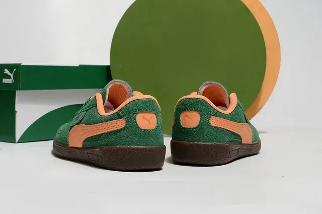 Puma Palermo Pink and Green Chaussures Lifestyle en Daim 24