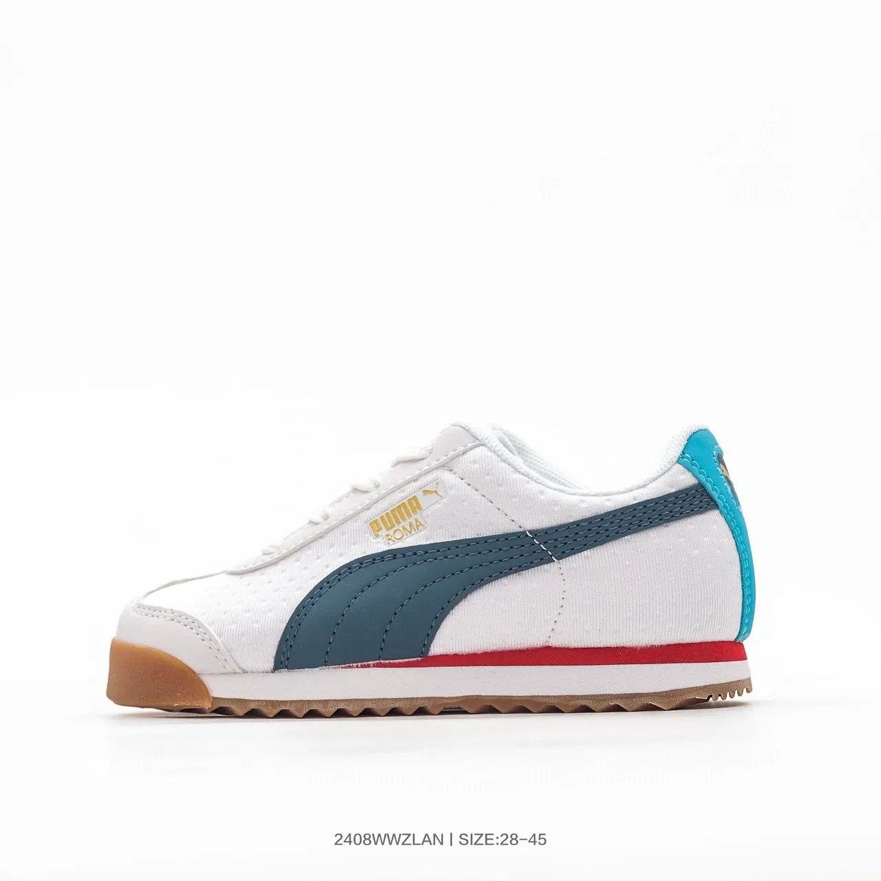Puma Roma Branco Creme Verde azulado Amarelo Tênis lifestyle 7