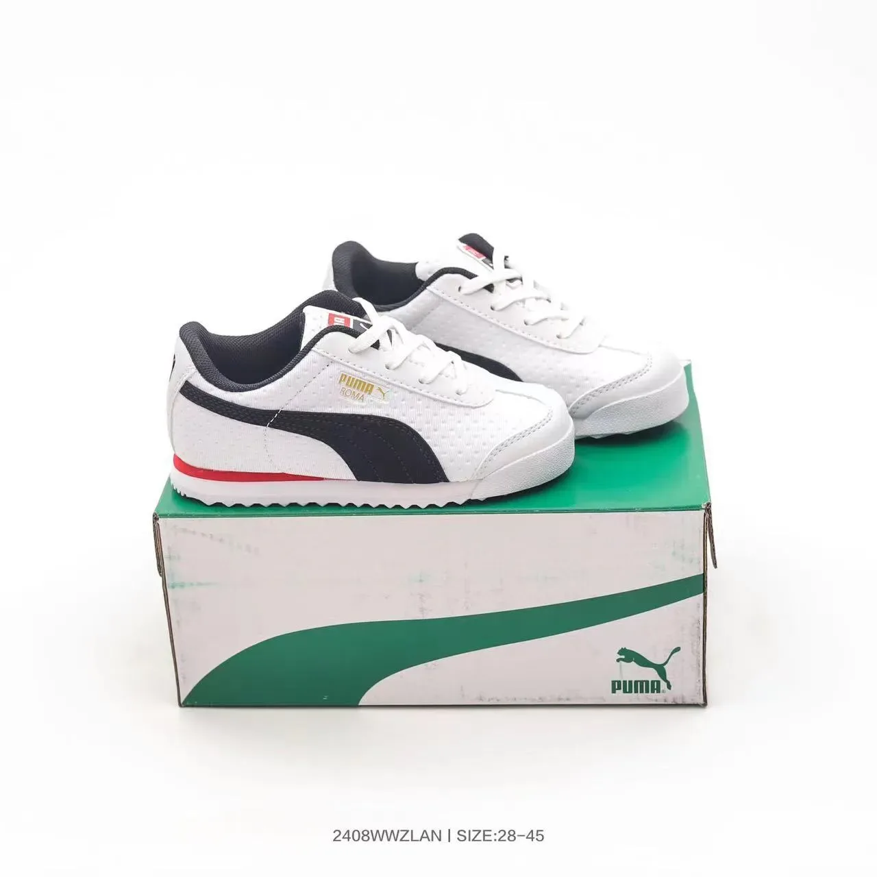Puma Roma Branco Creme Verde azulado Amarelo Tênis lifestyle 24