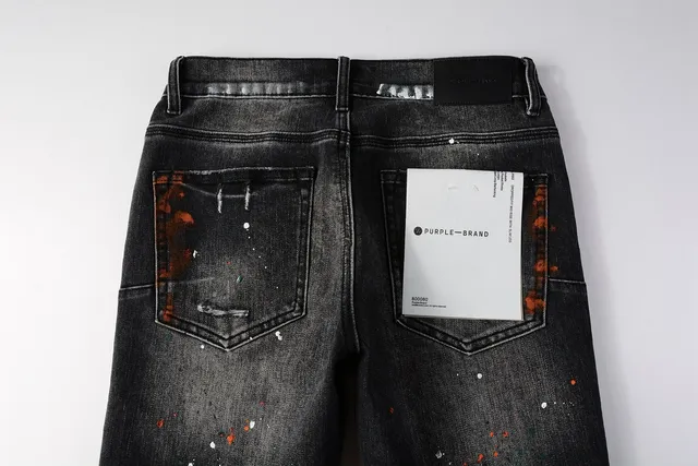 Purple Brand Distressed Paint-Splattered Slim-Fit Jeans 6