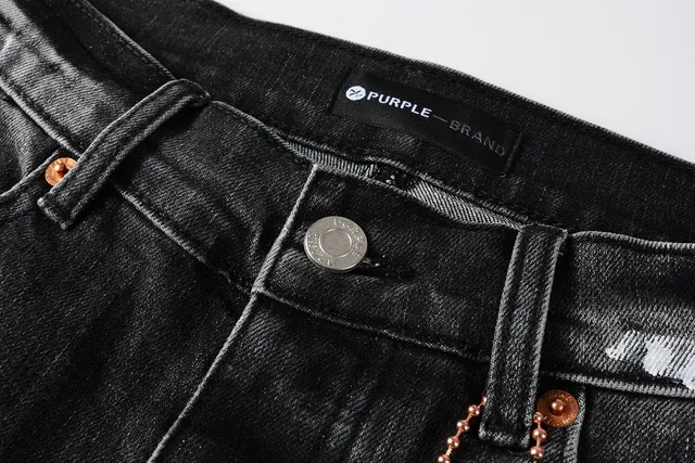 Purple Brand Distressed Paint-Splattered Slim-Fit Jeans 13