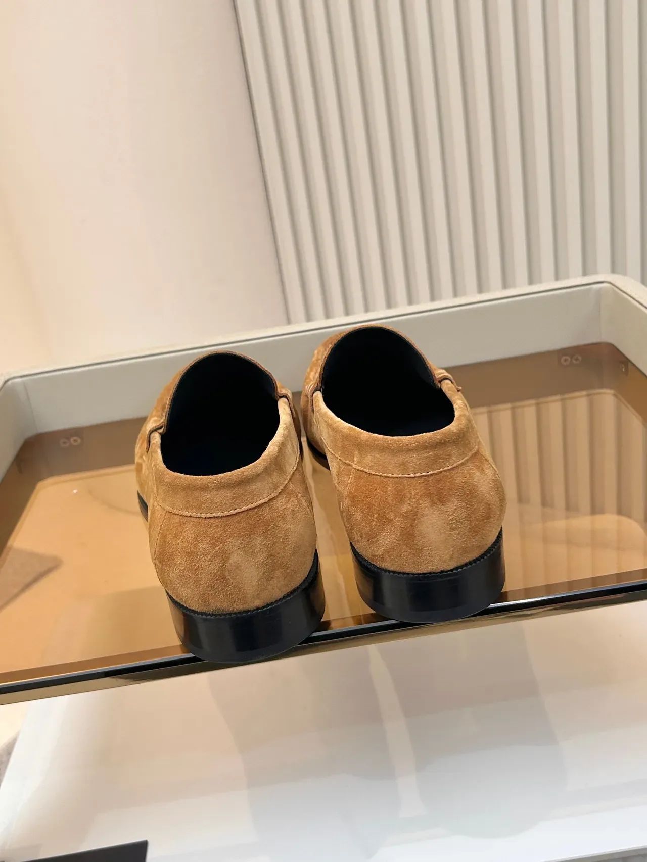 Saint Laurent Loafer Brown Black Suede Upper Pleated Vamp Loafer 3