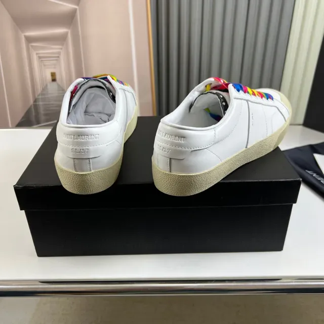 Saint Laurent SL/7 Sneakers Lifestyle Blancas Multicolores Cuir Superior Construction Cupsole 4