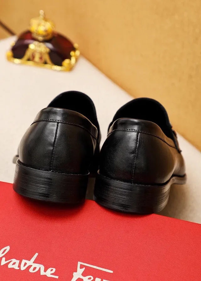 Salvatore Ferragamo Gancini Loafer Black Leather Loafers 5