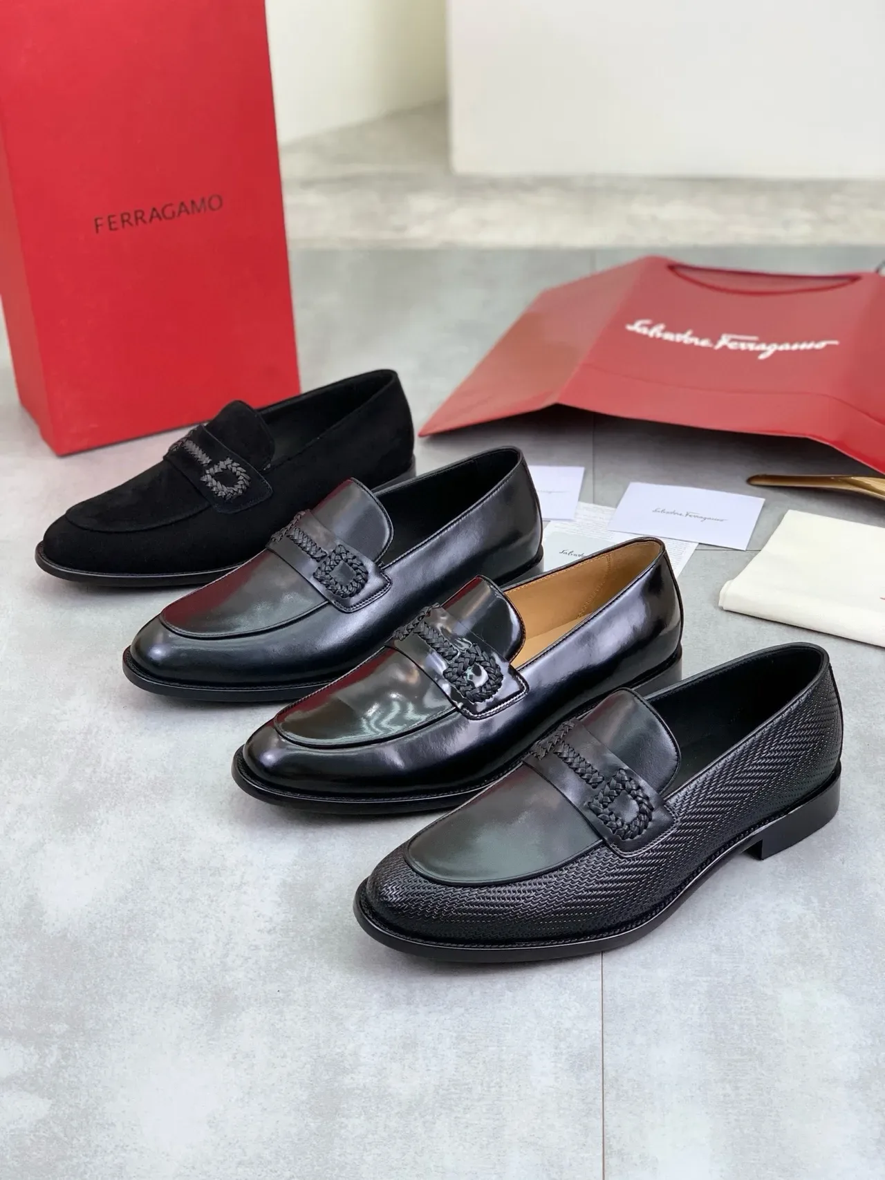 Salvatore Ferragamo Gancini Loafer Black Patent Leather Loafers 2