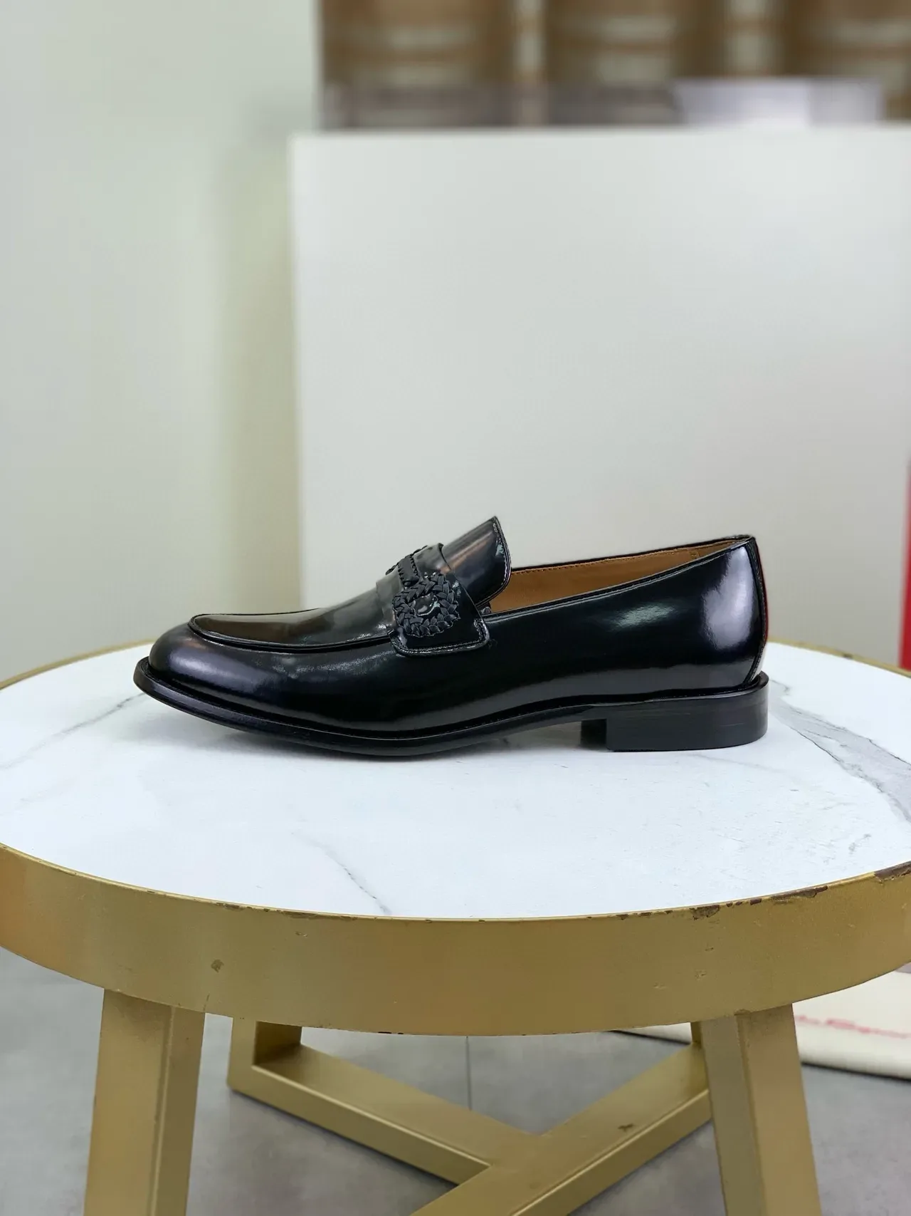 Salvatore Ferragamo Gancini Loafer Black Patent Leather Loafers 6