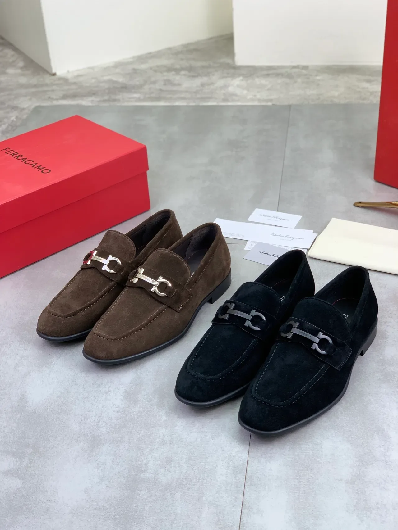 Salvatore Ferragamo Gancini Loafer Brown Suede Loafers 2