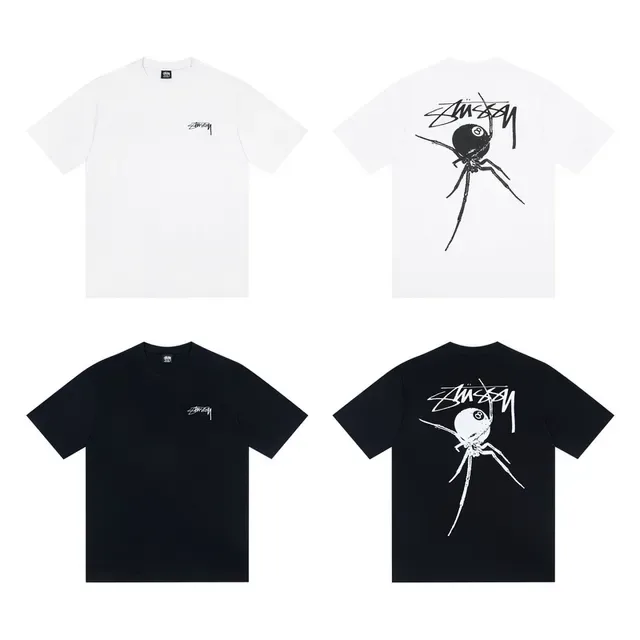 Stussy Spider Tee White and Black Graphic T-Shirt 2